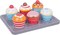 Bigjigs Toys Wooden Cupcakes Muffin Tray – 6 Colorful Wooden Muffins & Serving Tray – Pretend Play Food Set for Kids, Ages 3+
